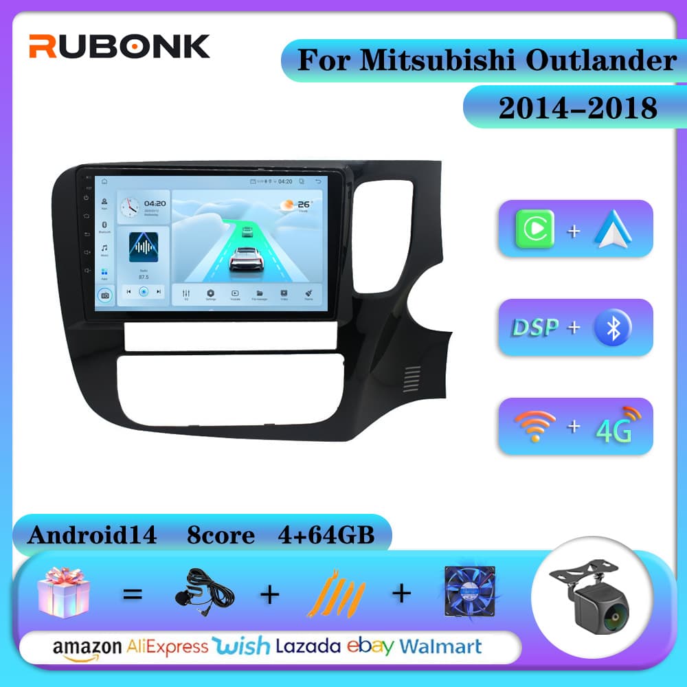 Suitable for 14-18 Mitsubishi Outlander special Android large-screen navigation player Bluetooth wireless Carplay