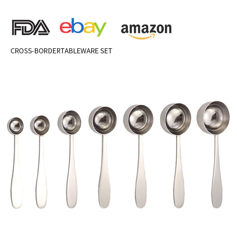 304 Stainless Steel Measuring Spoon Water Drop Handle Milk Powder Scoop Multi-Spec Fruit Powder Scoop Kitchen Seasoning Spoon Coffee Measuring Spoon