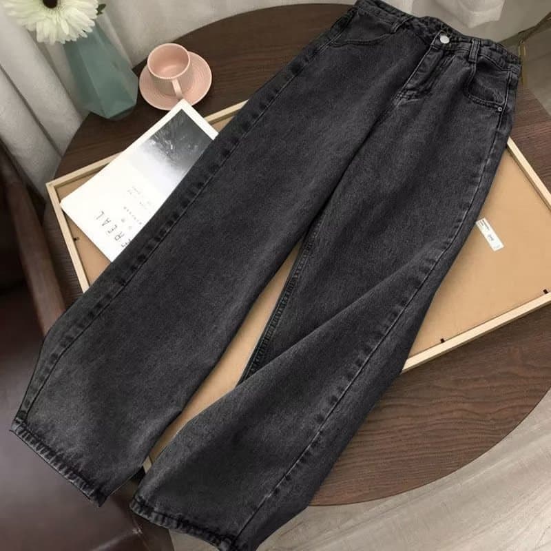 Personalized Simple Straight-Leg Jeans for Men, 2026 Spring and Autumn New Trendy High-Street Wide-Leg Casual Long Pants