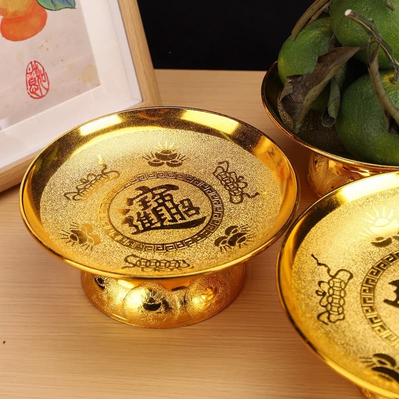 Fruit plate for Buddha, fruit plate for tribute, household fruit plate for fruit, offering to the God of Wealth, offering plate for worshiping God