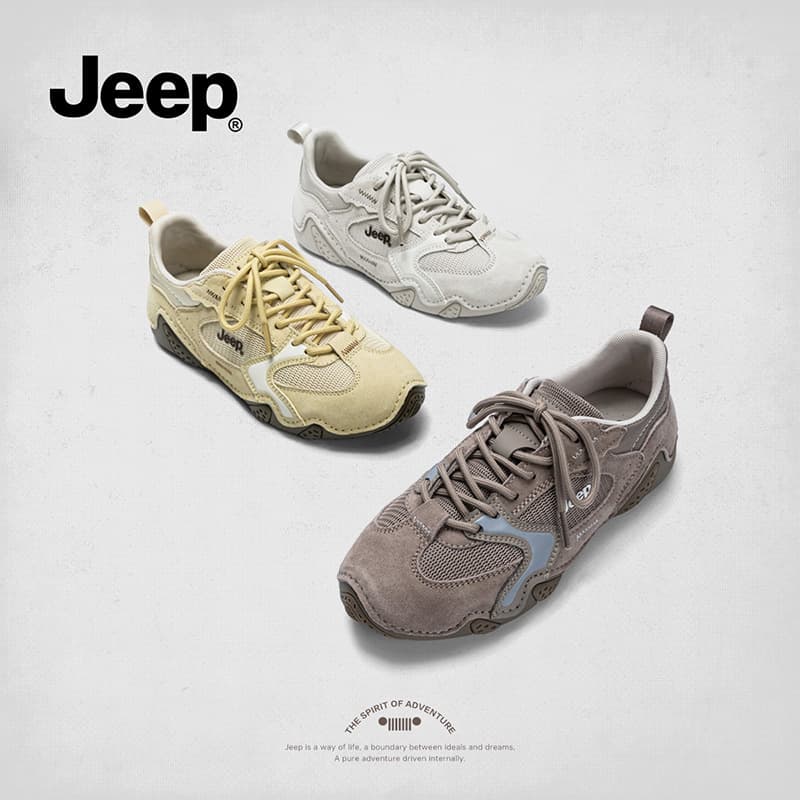 Jeep Retro Super Popular German Training Shoes for Women, Breathable Non-Stuffy Shoes, Soft-Soled Mesh Casual Sports Shoes