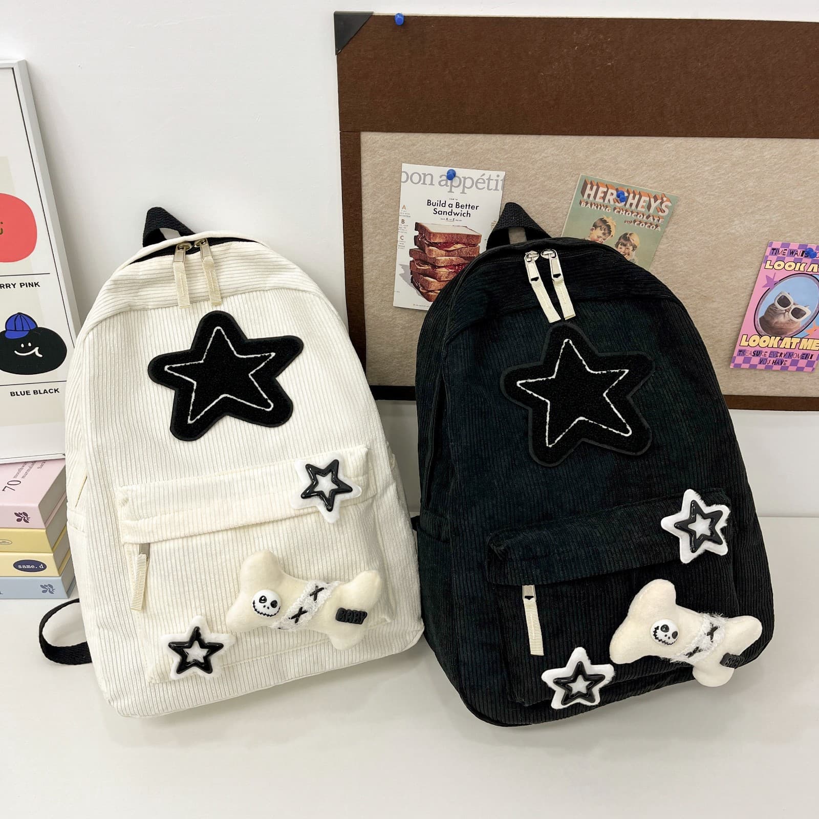 Star schoolbag female Japanese niche large capacity college style backpack junior high school student commuter backpack new style