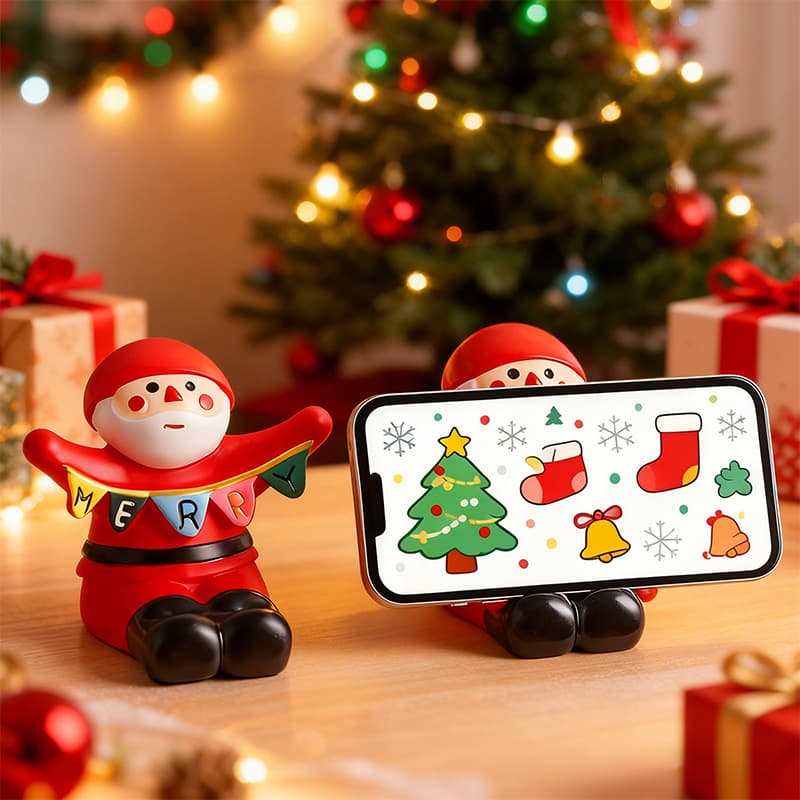 Christmas gift Santa Claus shaped mobile phone holder office desk decoration ornaments tablet support stand gift