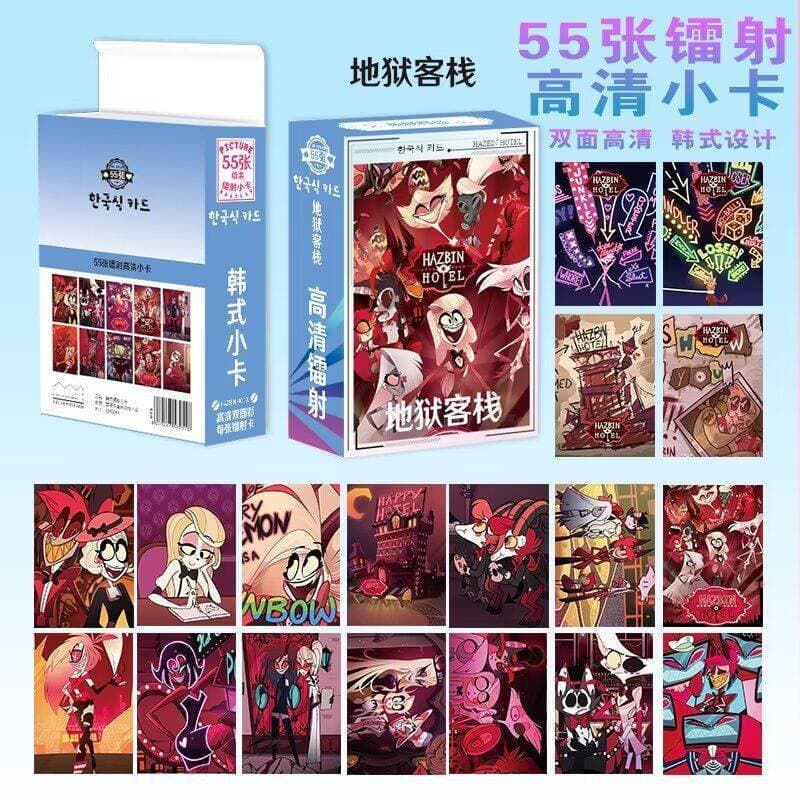 Hazbin Hotel Laser Card 55-Pack Rounded Corner 3-Inch Photo High-Definition Small Card Print LOMO Flash Card Custom Card Bulk