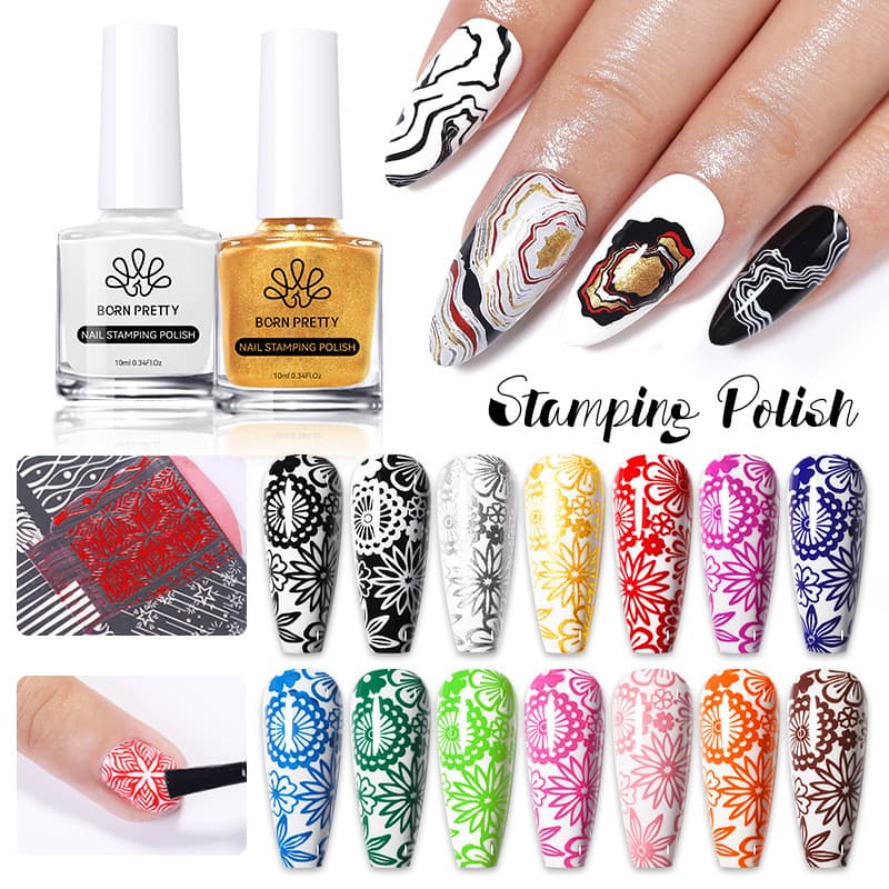 BORN PRETTY New 10ml Stamping Nail Polish 25 Colors Nail Art Transfer Oil DIY Nail Painting Oil