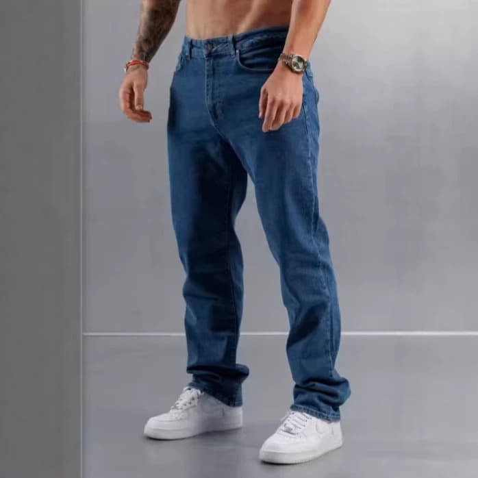 2026 new cross-border foreign trade men's slim blue jeans casual and comfortable regular fit export trousers for men
