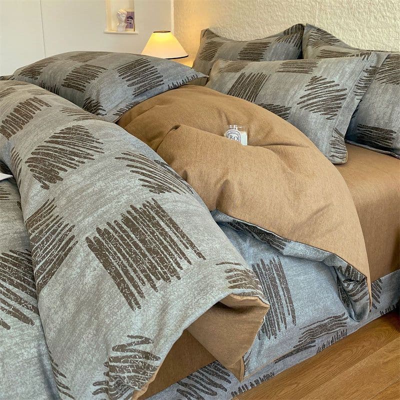 (Final Sale) 100% Cotton Brushed Duvet Cover Single Piece, 200x230cm Duvet Cover, Four-Piece Set