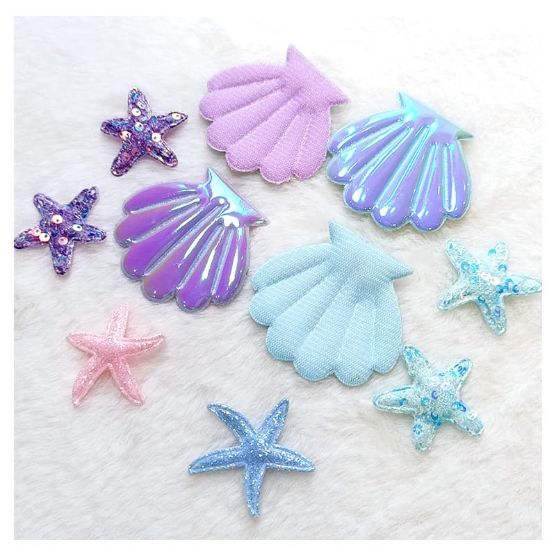 Ocean Series Shiny Leather Scallop Shell-shaped Clothing Accessories, DIY Creative Decoration Accessory Material Kit, Jewelry Making