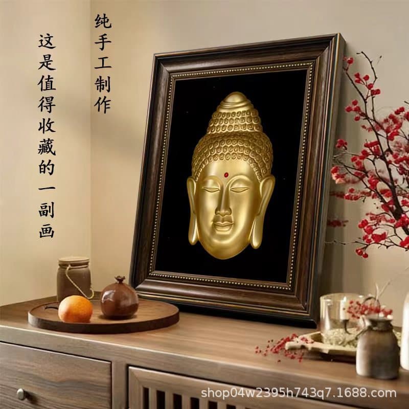 Shakyamuni Decorative Painting, Zen Room, Tea Room, Cigar Bar, Healing Center, Office, High-End Minimalist Wall Art