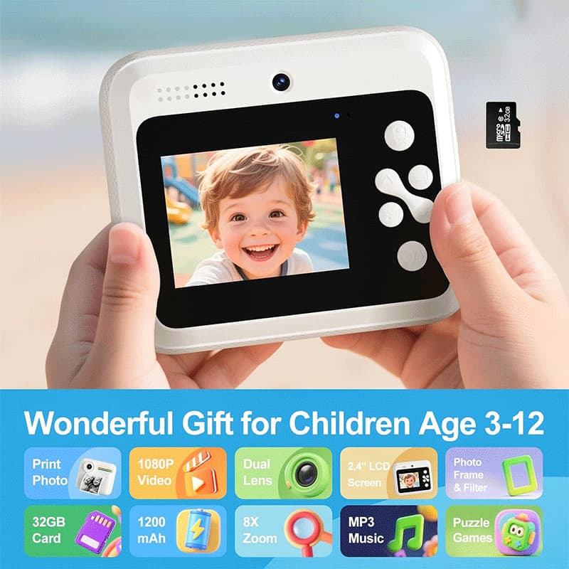 Cross-border Instant Print Camera, Printable Color Photos, Kids Camera, Portable Mini Camera Toy