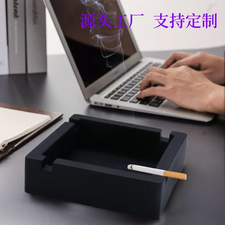 Cross-border popular DIY silicone ashtray ins high-end home ashtray logo square ashtray hotel
