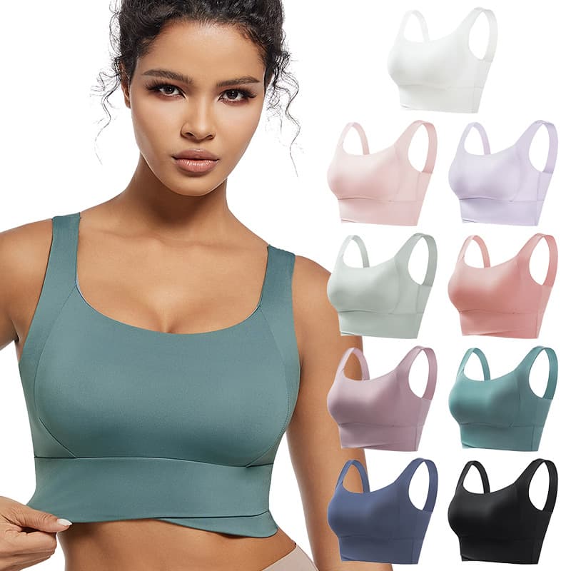 Women's Wireless Sports Bra, Sexy Push-Up Yoga Vest, One-Piece Fixed Chest Pad Fitness Sports Underwear