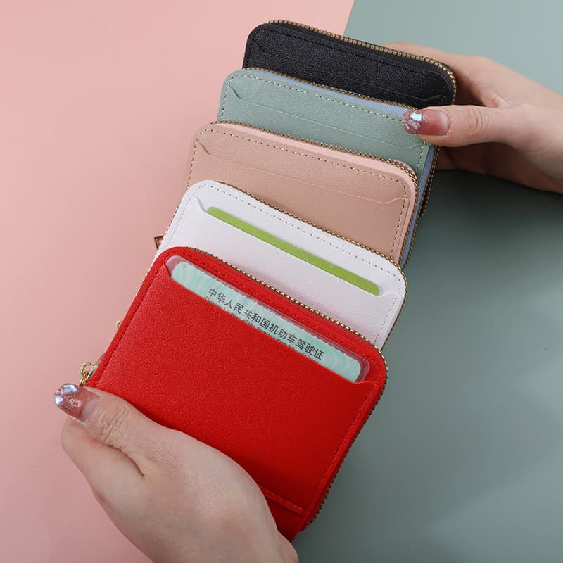 Women's Coin Purse with Zipper, Small Simple Wallet, Cross-border E-commerce Short Card Holder, Stock Wholesale Coin Purse Factory