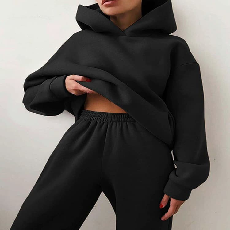 New Autumn/Winter Cordless Hooded Pullover Sweatshirt Men's and Women's Set Thick Loose Running Fitness Spring/Autumn Sweatshirt 2025