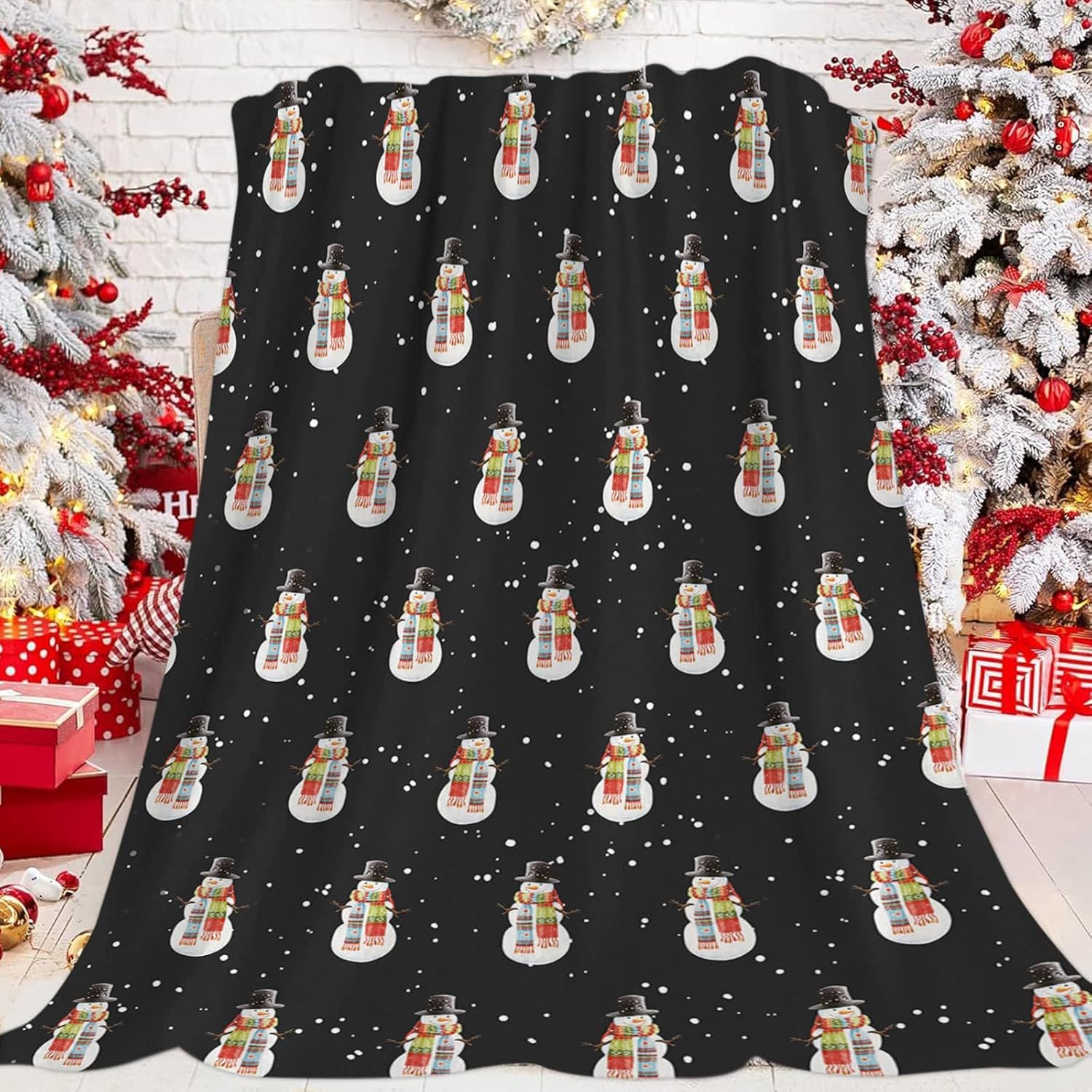 Cartoon Christmas snowman pattern baby blanket, comfortable flannel home warmth blanket, factory direct