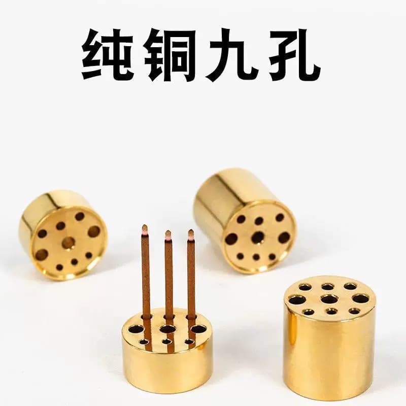 Brass Multi-Hole Incense Stick Holder, Three-Hole Nine-Hole Brass Incense Burner, Incense Tray, Incense Stand, Incense Tool, Three Incense Sticks, Buddha Worship Incense Base, Incense Clip