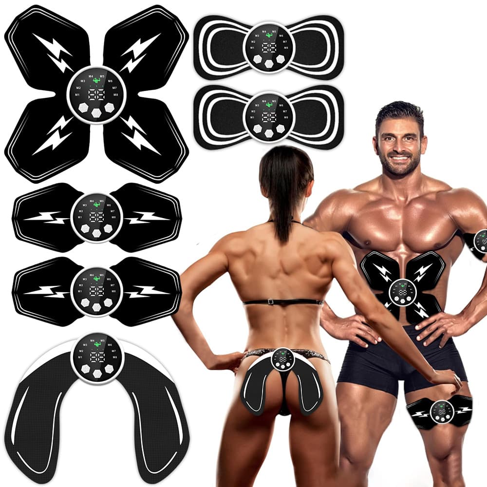 Smart EMS Abdominal and Glute Trainer, Home Use Fat Burning Machine, Lazy Fitness Equipment for Abs