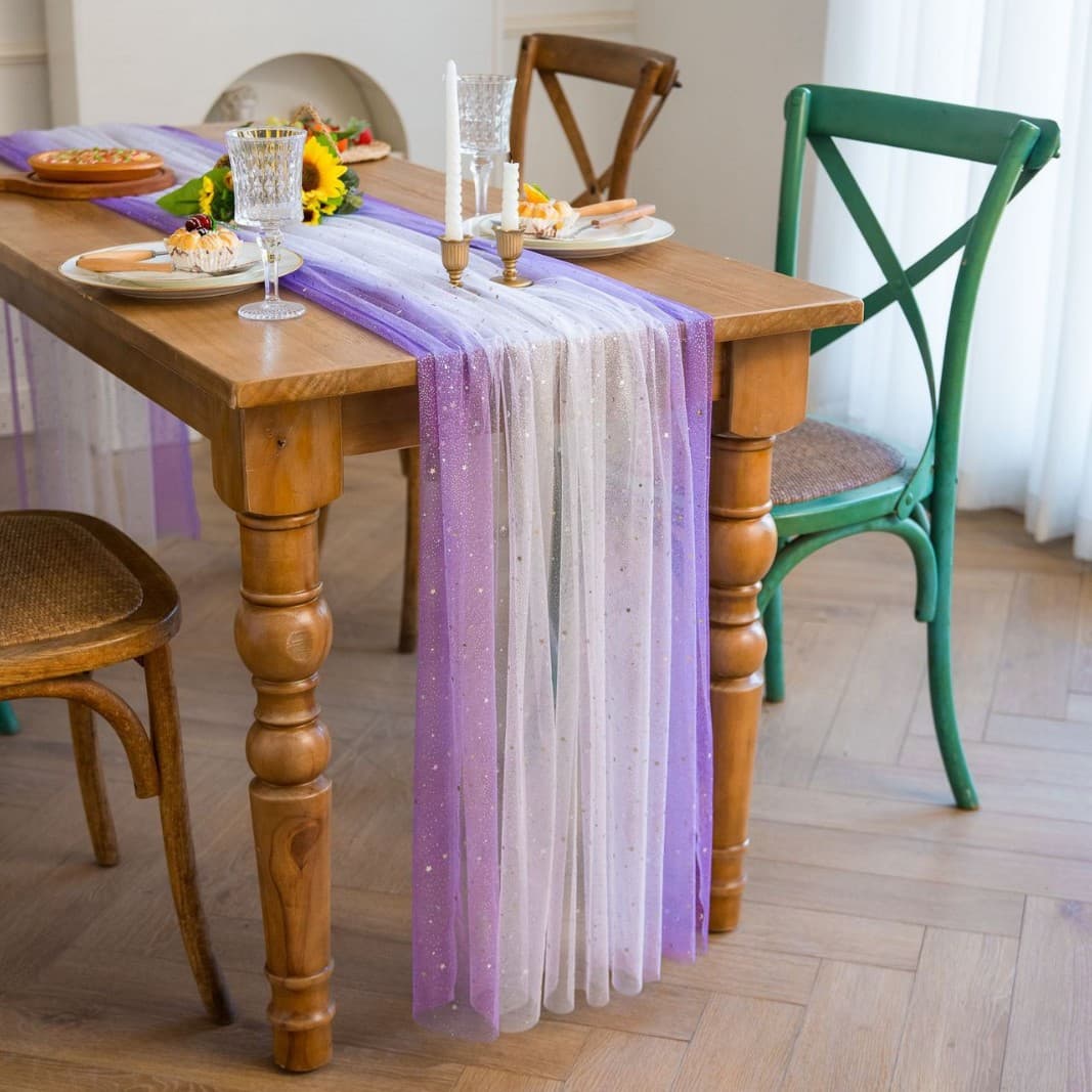 Cross-border Gradient Table Runner Sequin Bohemian European Style Tablecloth Wedding Party Decoration Prop Fabric
