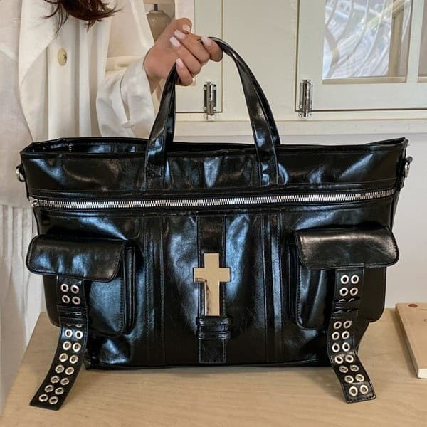Bags 2026 Cross-border New European and American Style Retro Motorcycle Bag Large Capacity Crossbody Tote Bag Premium Look