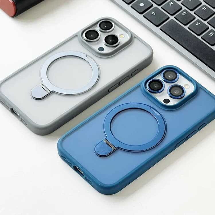 Suitable for Apple 18Promax Mobile Phone Case 17 Bracket Frosted Magnetic Suction iPhone 16 with Lens Film 15 Protective Case