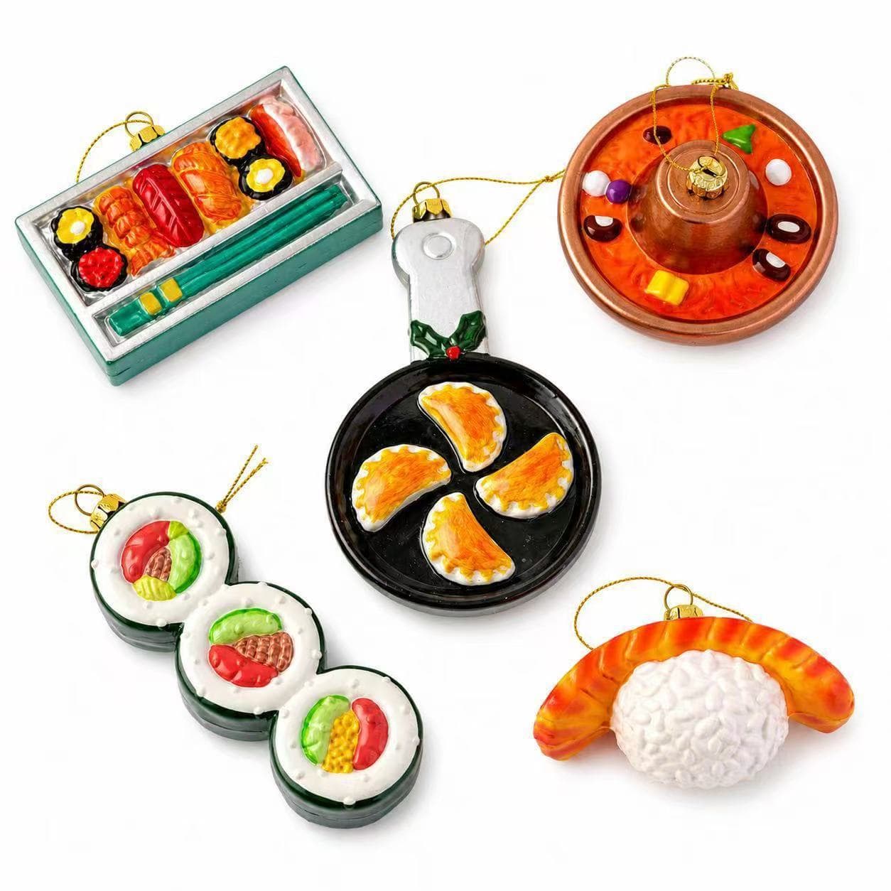 Cross-border new plastic small pendants gourmet Christmas tree ornaments decorative supplies pendants atmosphere decoration supplies in stock