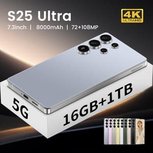 TK Hot Selling Cross-Border S25 Ultra Built-in Stylus Android Phone 7.3-Inch All-in-One 16+1TB Punch Hole Screen Wholesale