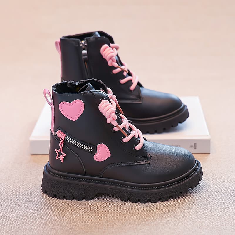 Children's Martin Boots, Girls' Boots, Princess Leather Boots, Spring/Autumn Non-Slip Single Boots, Little Girls' Boots for Skirts, Export Quality
