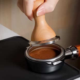 304 Stainless Steel Coffee Tamper Espresso Tamper Solid Wood Handle 58mm Tamping Tool