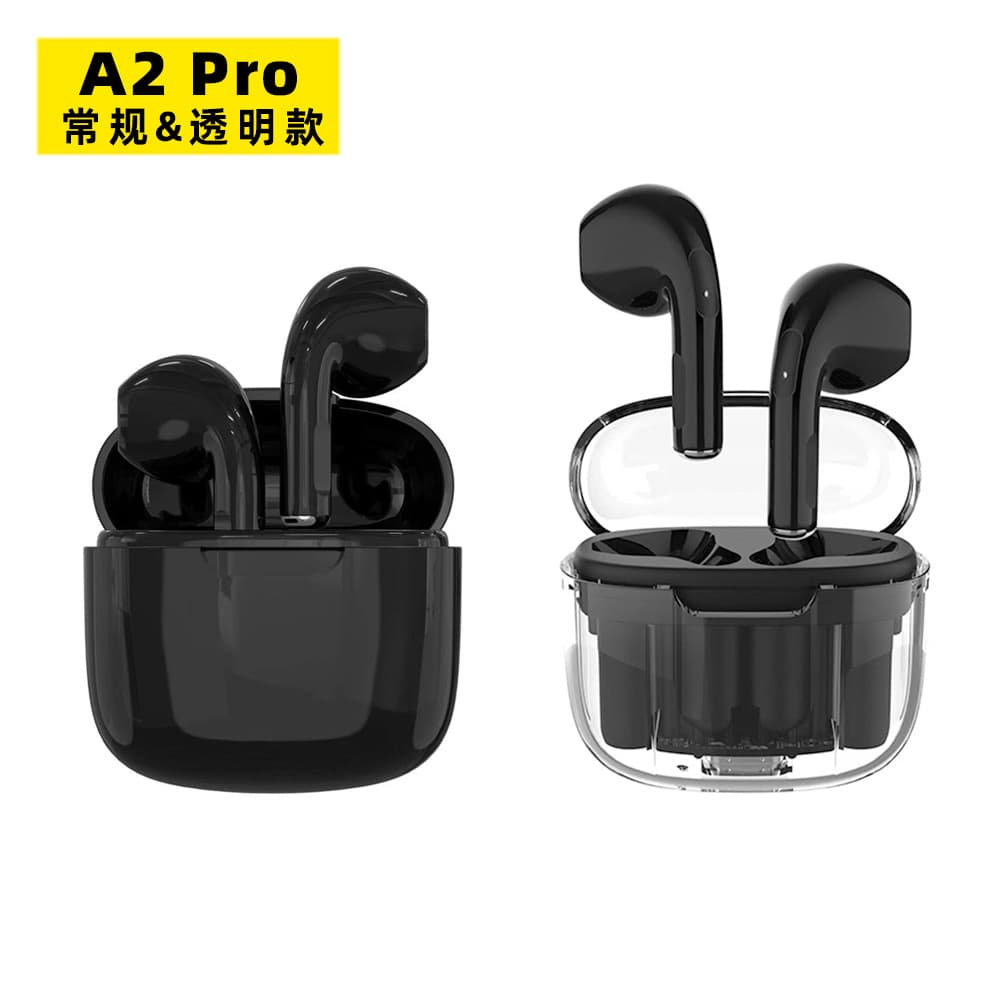 Cross-border A2 Pro Bluetooth Earbuds Pro10 Fully Transparent Charging Case Bluetooth 5.3 Macaron Best-selling Semi-in-ear Earbuds
