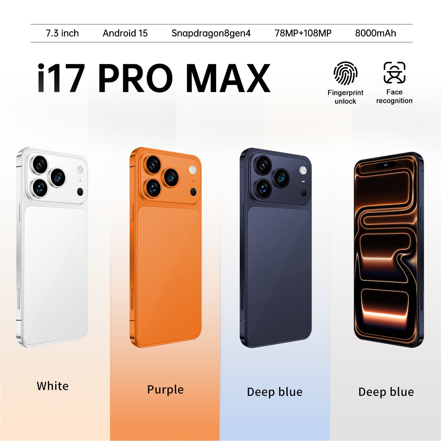 I17promax Cross-border 7.3-inch HD Screen Android 2+16G Global Smartphone 4-Core Low Price In Stock