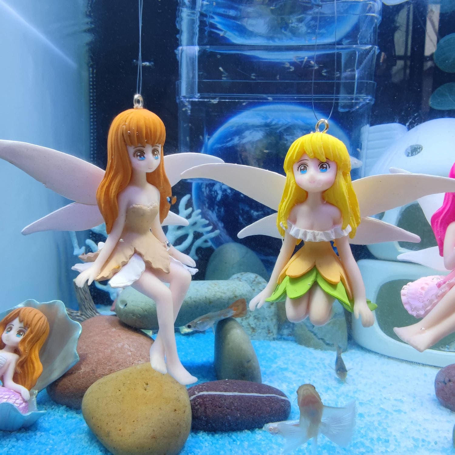 Aquarium Floating Decoration Ornament Flower Fairy Underwater World Creative Decor