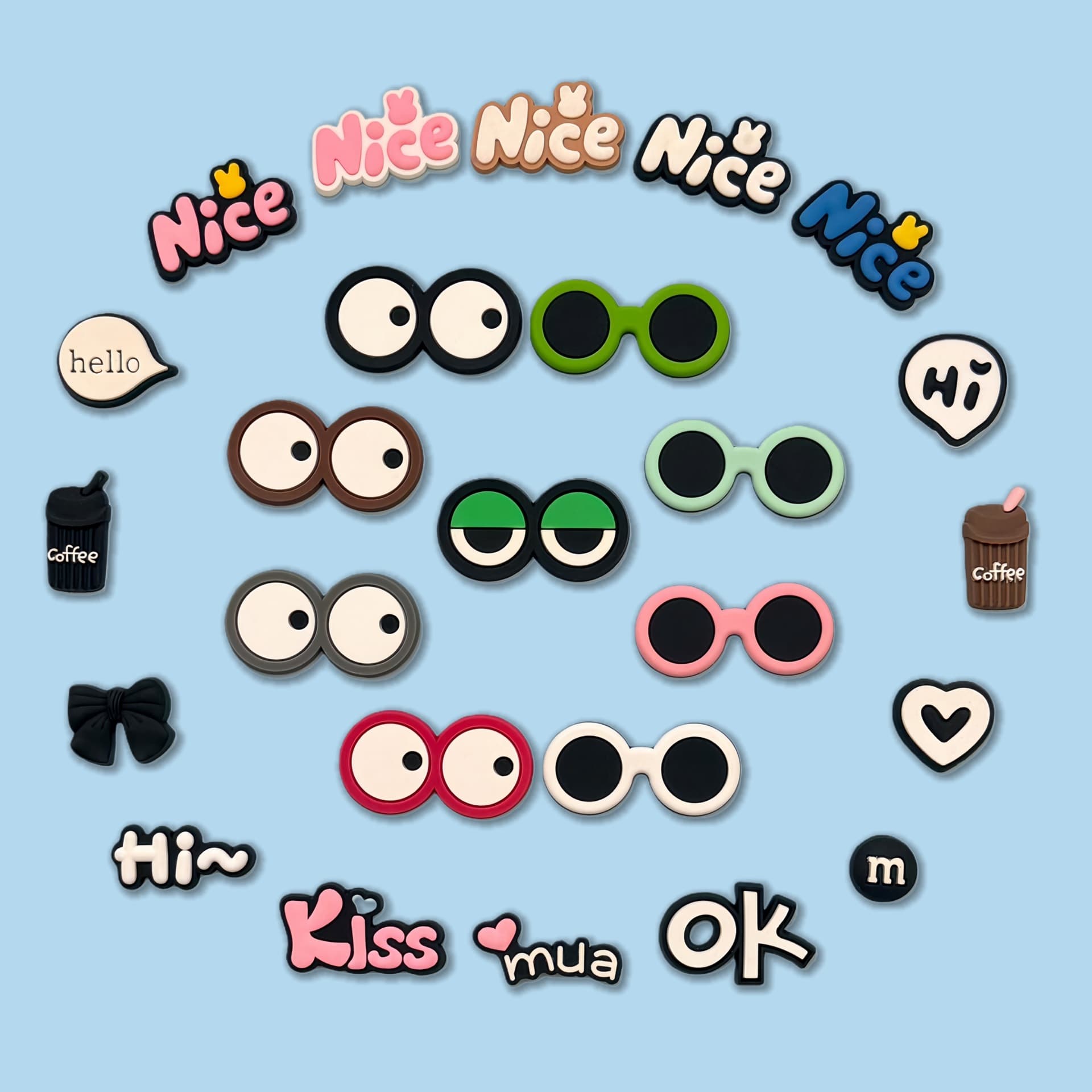 Creative funny eyes glasses sunglasses PVC soft glue patch diy jewelry mobile phone tablet case car accessories accessories