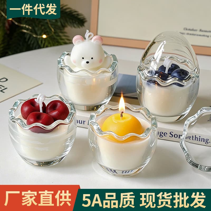 Birthday Egg Glass Cup Wax Fragrance Souvenir Practical Small Gift Cross-Border New Product Style Aromatherapy Candle Customization
