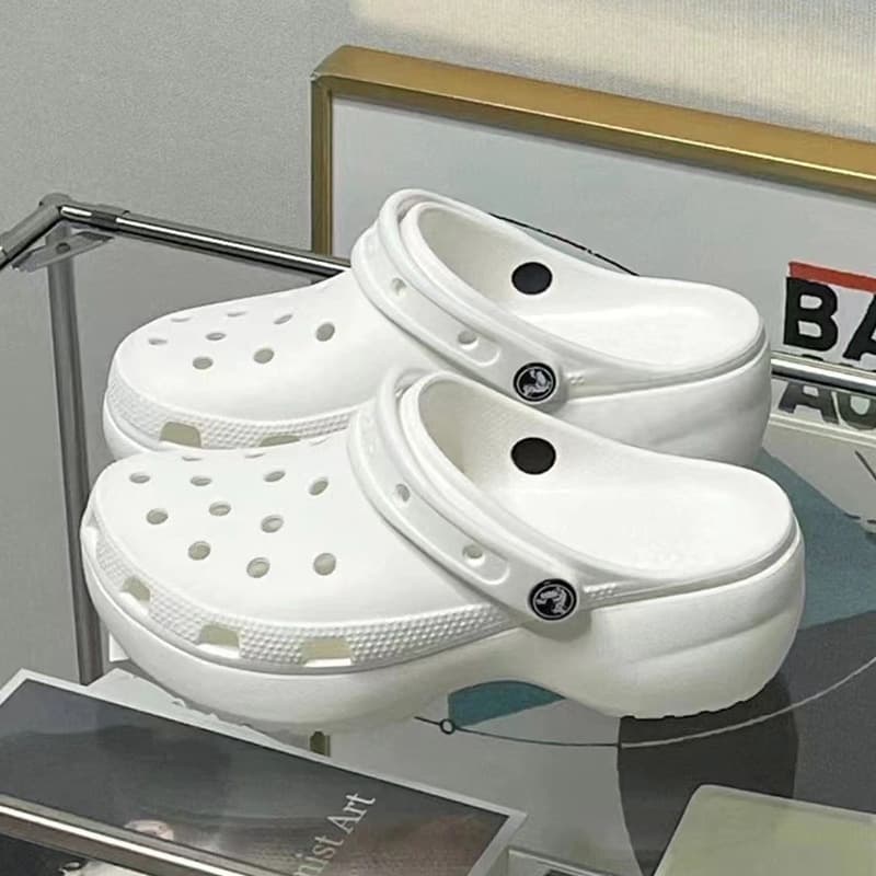 Cross Classic Cloud Clog Women's Summer Retro Beach Sandals Bone White Thick Sole Platform Sandals