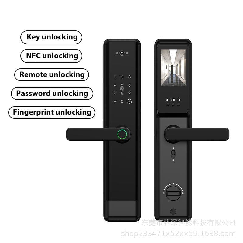Cat-eye visual fingerprint lock with camera for remote home security, wooden doors, graffiti smart door lock wholesale