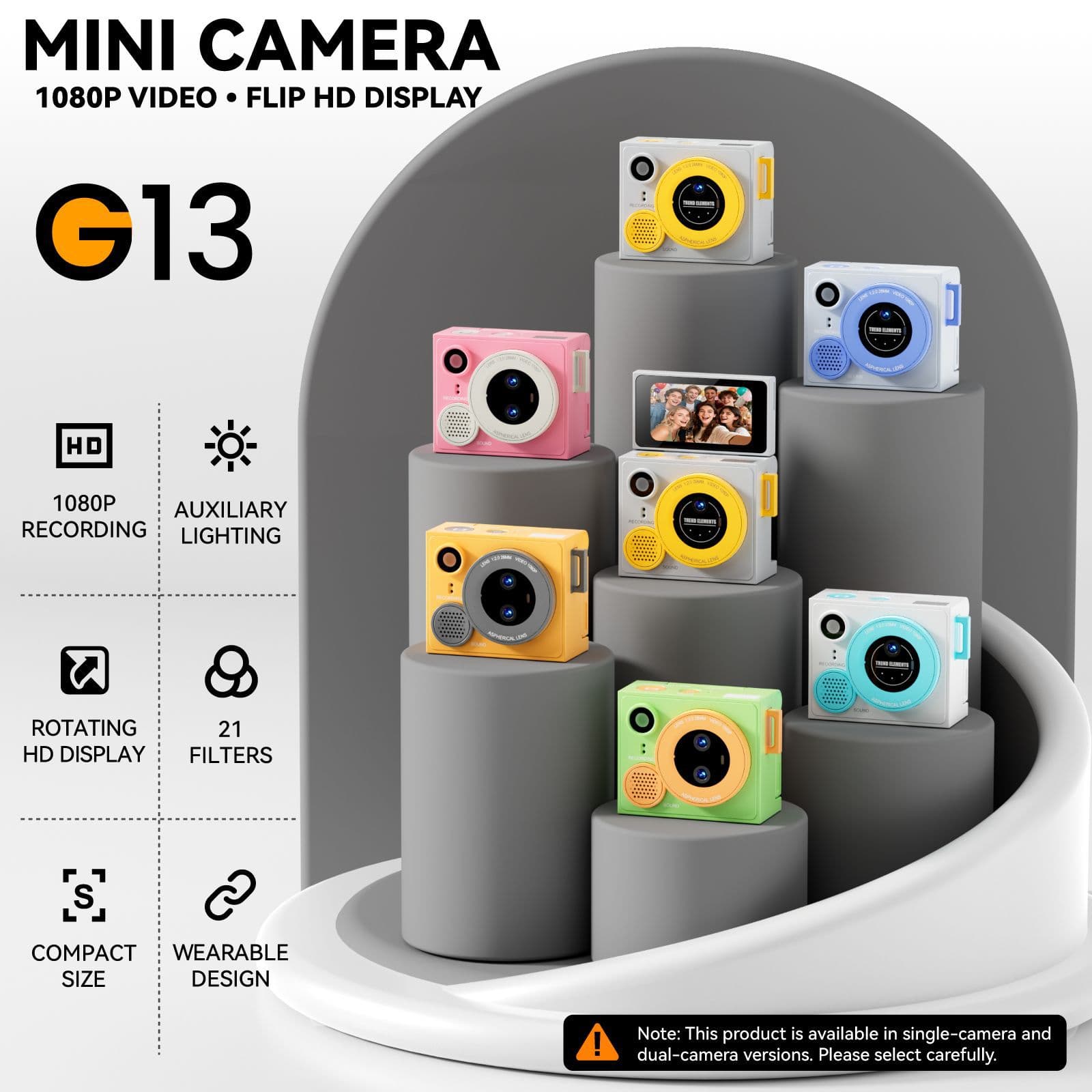 Cross-border G13 Mini Flip Thumb Camera Sports Mini Camera Portable Thumb-sized Small Camera