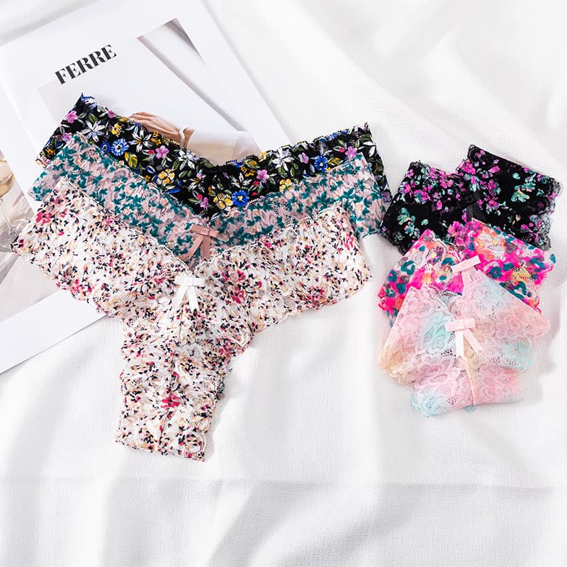 Ladies Triangle Pants Women's Sexy G-string Thongs Comfortable Breathable Cotton Underwear Nylon Material Stretchy Fabric