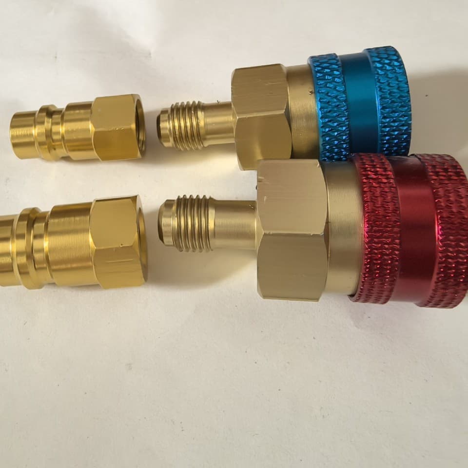 R1234Yf Quick-Connect Adapter Set for Car Air Conditioning Refrigerant Addition, Suitable for Land Rover Range Rover and Jaguar, Us Standard R134A Adapter