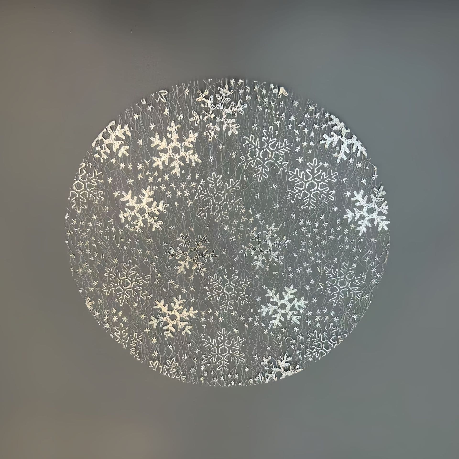 Cross-border silver snowflake hot stamping placemats, disposable round design, suitable for birthday parties and celebrations