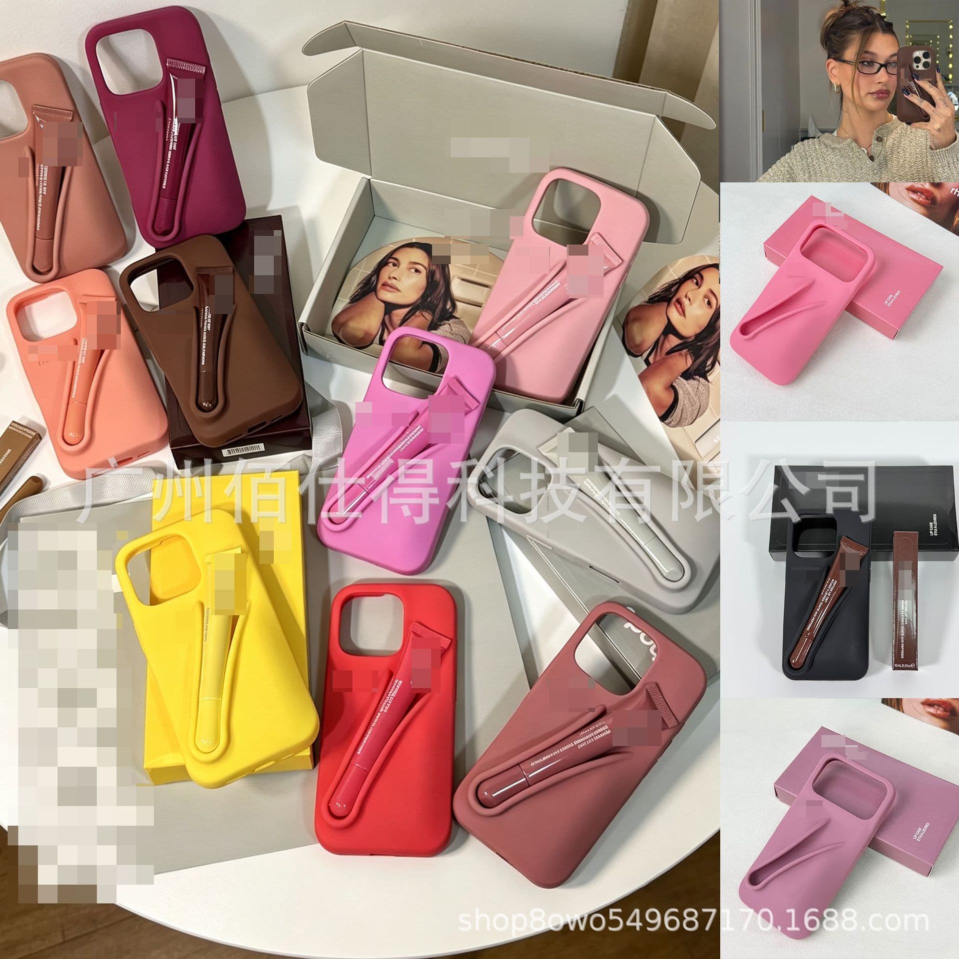 Cross-border Hailey LipCase Apple Lip Glaze Phone Case iPhone17/16/15/14/13/12