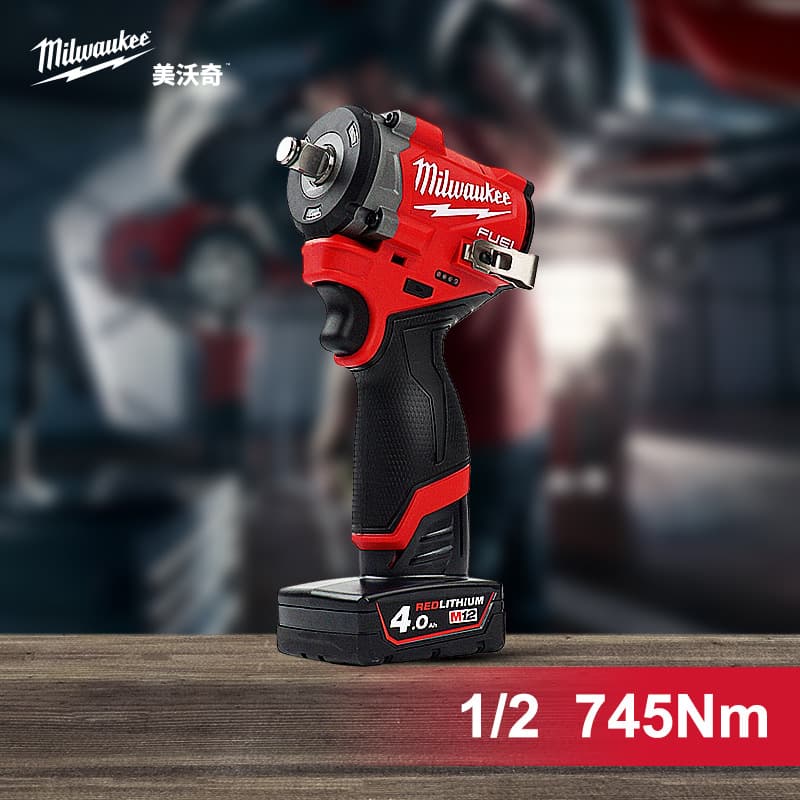 Milwaukee high torque 12V electric wrench 1/2 auto repair wrench high torque m12 fiw2f12