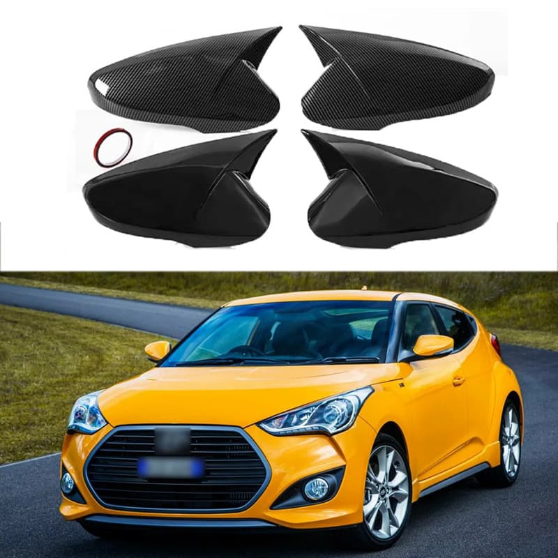 Modern Fiest Elantra Rearview Mirror Cover 12-17 Models Decorative Bright Black ABS Material Car Accessory Suitable for All Cars