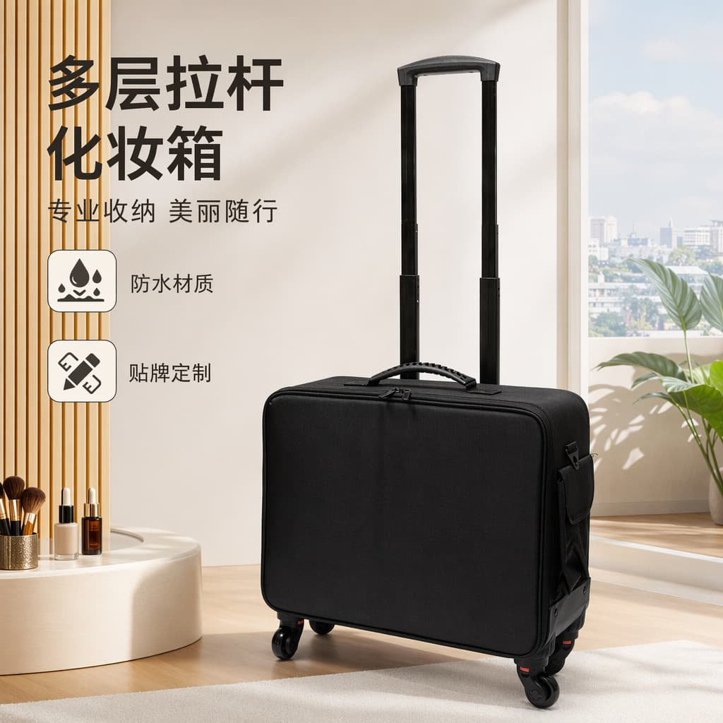 Professional Makeup Case and Makeup Artist Large-Capacity Trolley Case, Multi-Functional Beauty Nail Tattoo Oxford Portable Tool Box