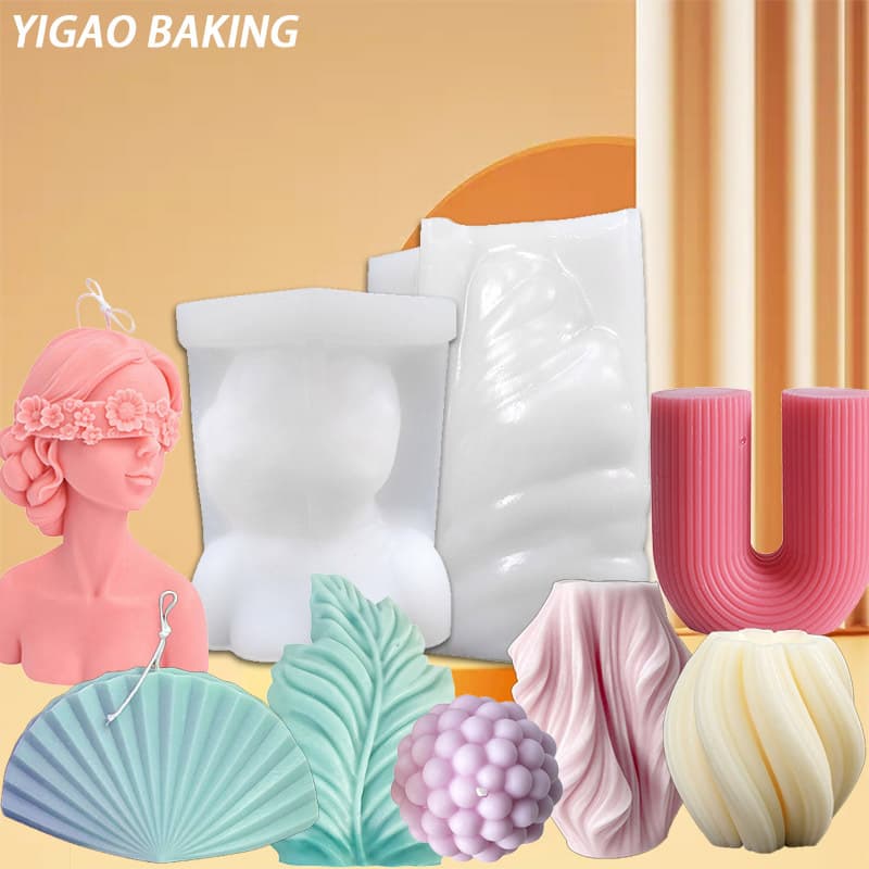 Wholesale Ins Style Candle Mold, Abstract Art 3D Mold DIY Girl Handmade Soap Silicone Mold