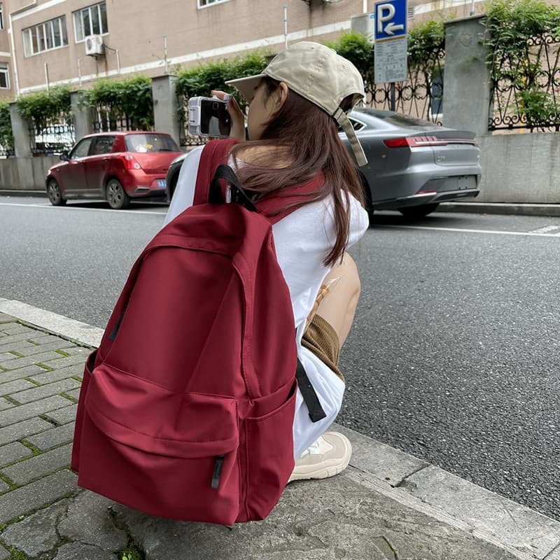 Backpack women's travel high school campus simple backpack junior high school students college students ins style Japanese style large capacity school bag