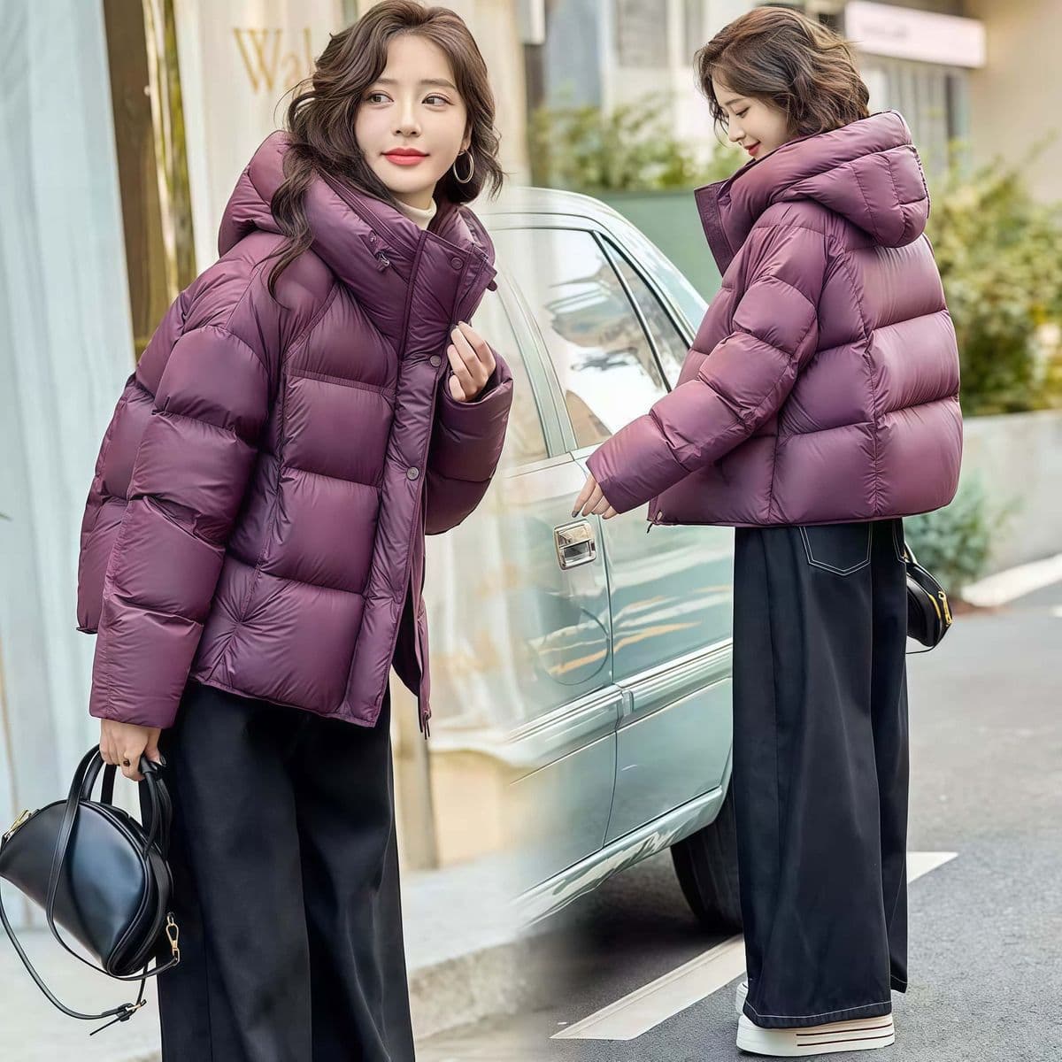 Pinghu Down Jacket Women 2025 Winter New Short Hooded Loose Puffer Thick White Duck Down Warm Coat