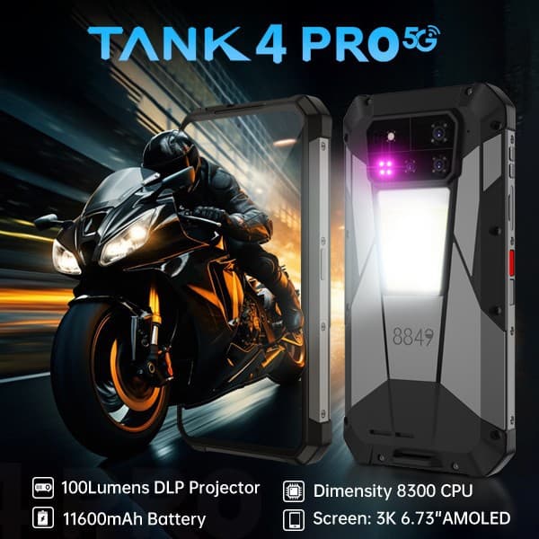 2025 New Model 8849 Tank 4 Pro Large Battery Projection Function Three-Proof Mobile Phone