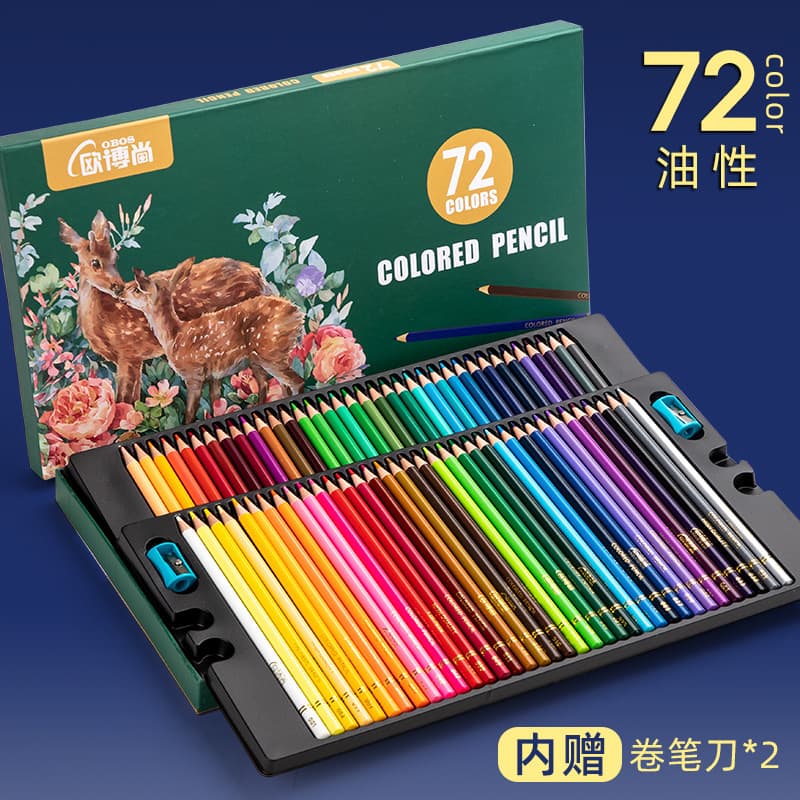 OBOS Professional Colored Pencils 72 Colors Oil-Based Colored Pencils for Drawing, Sketching, and Water-Soluble Coloring