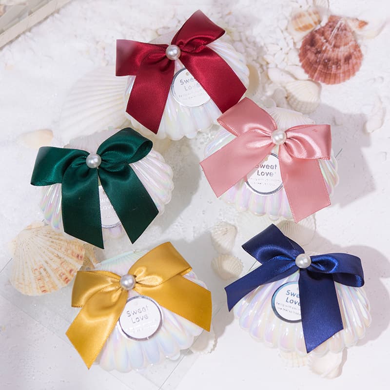 Creative Gift Souvenir Jewelry Shell Storage Box Simulated Shell Candy Box Packaging Box Shell Bow