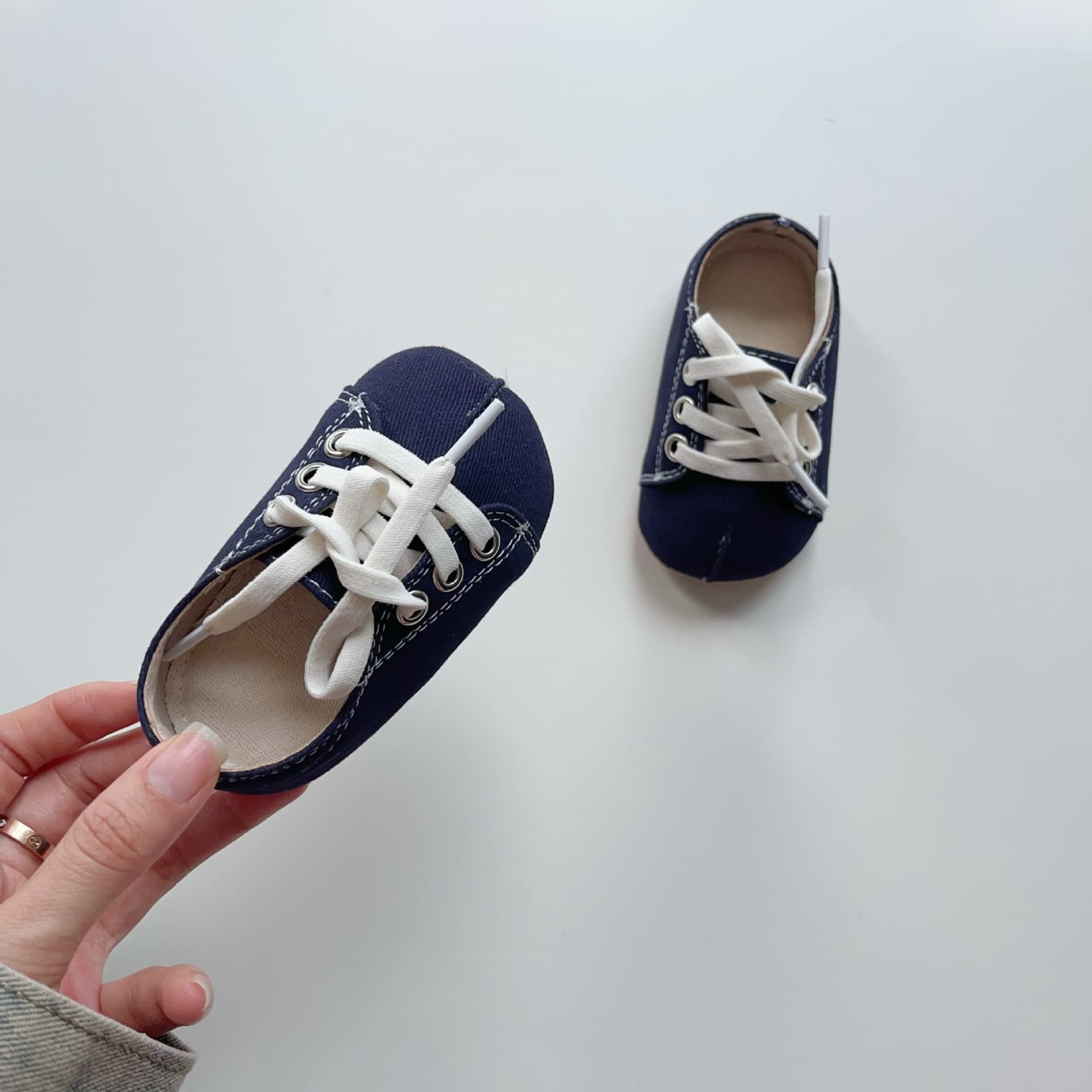 Ins 0-18 Months Korean Baby Walking Shoes, Multi-Color Comfortable Cloth Shoes, Lace-Up Breathable Soft Sole Baby Shoes